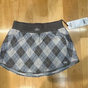 ALO Yoga Gray Argyle Skirt